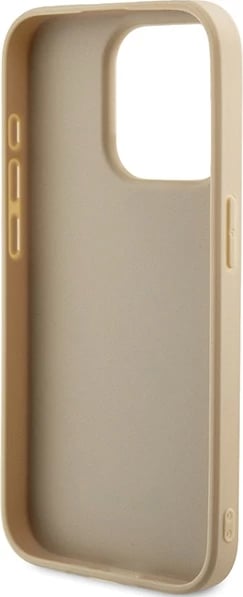 Mbështjellës Guess Saffiano Iridescent Script për iPhone 15 Pro, ari