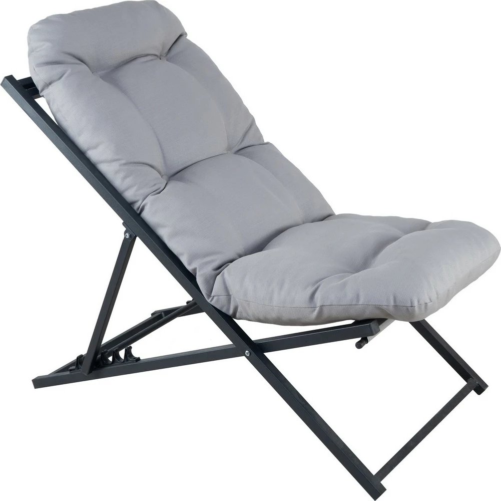 Shezlong Skye Decor, i gjatë, ngjyrë e zezë dhe gri