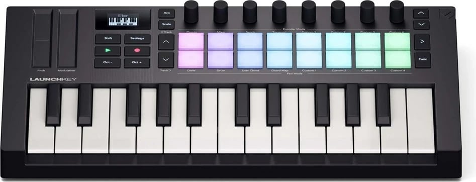 Tastierë MIDI keyboard Novation Launchkey Mini 25 MK4, i zi
