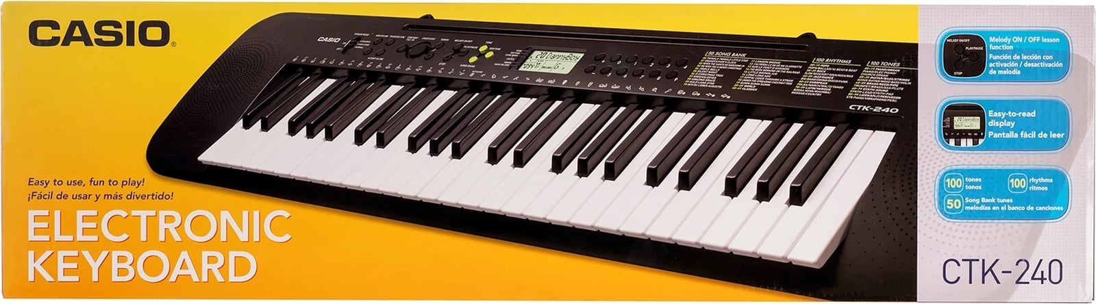 Tastierë MIDI Casio CTK-240, 49 çelësa, E Zezë dhe E Bardhë