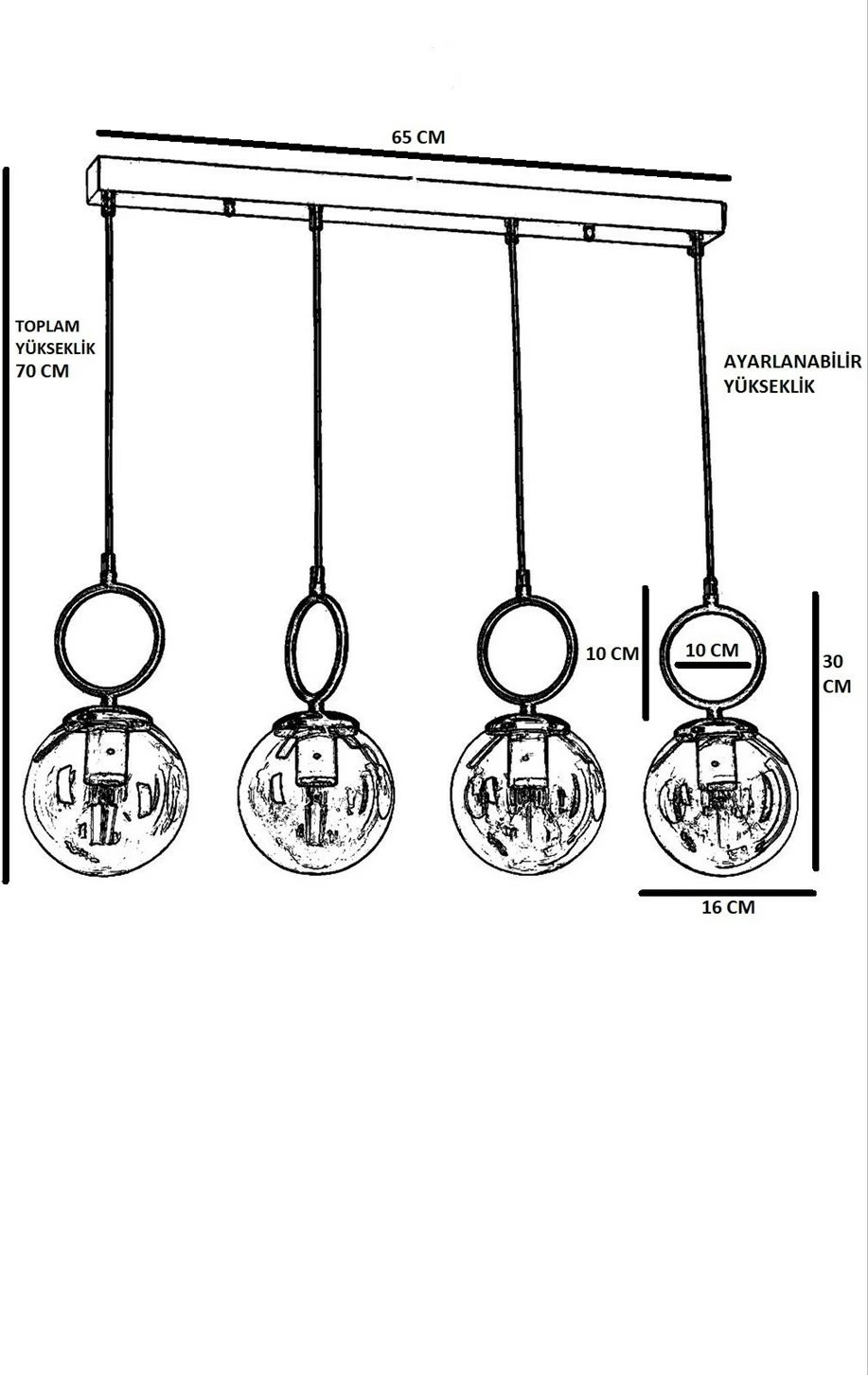 Llambadar Opviq, 8488-7, ngjyrë e bardhë, lartësi e rregullueshme
