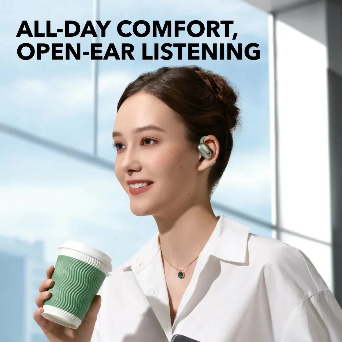 Kufje wireless Anker Soundcore Aero Fit 2, Bluetooth, Gjelbër