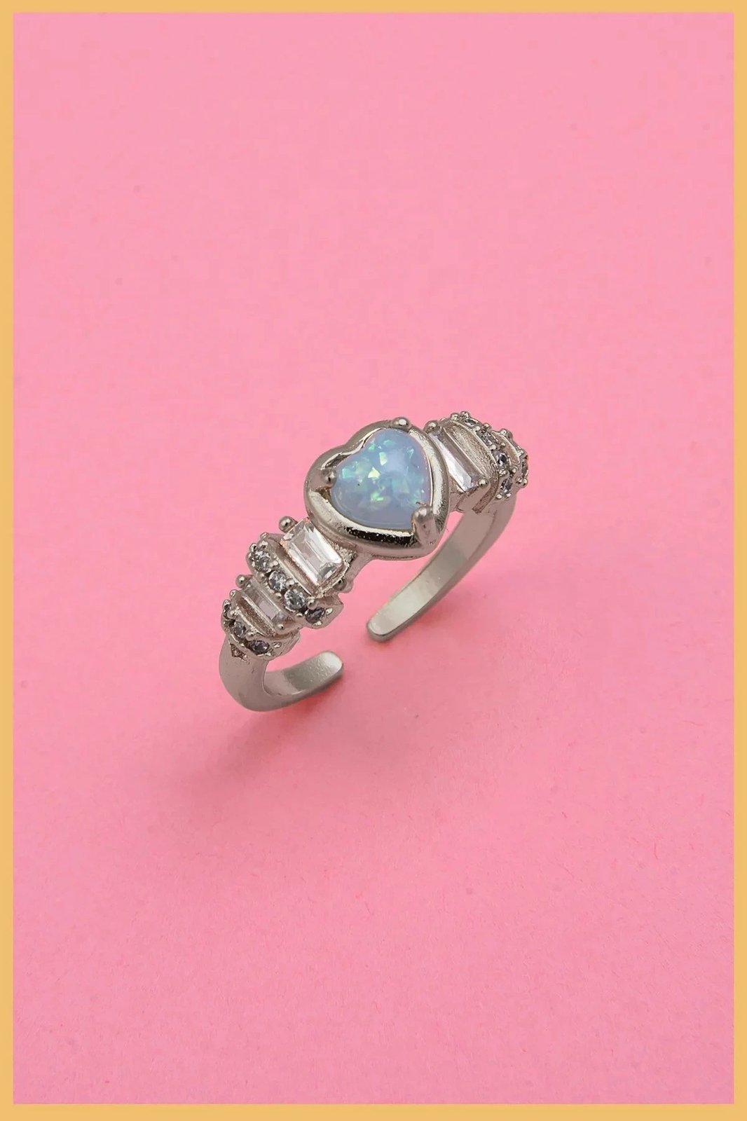 Unazë argjendi Jumeon, gur zirkon, një madhësi, Mavopalyz