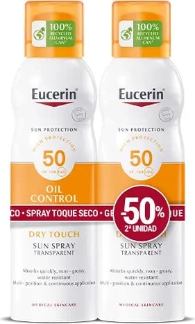 Spray për diell unisex Eucerin Oil Control Dry Touch FP50, 2x200ml