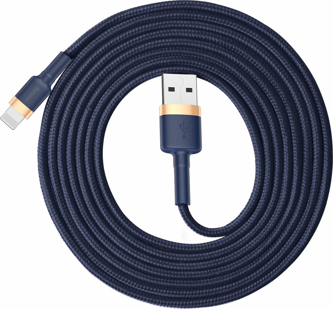 Kabllo Baseus Cafule CALKLF-BV3, USB-A në Lightning, 1m, 2.4A, Blu-Ari