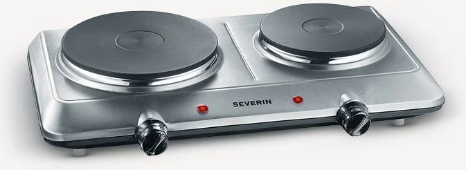 Sobë elektrike Severin DK 1014, 2 pllaka, çelik inoks, countertop