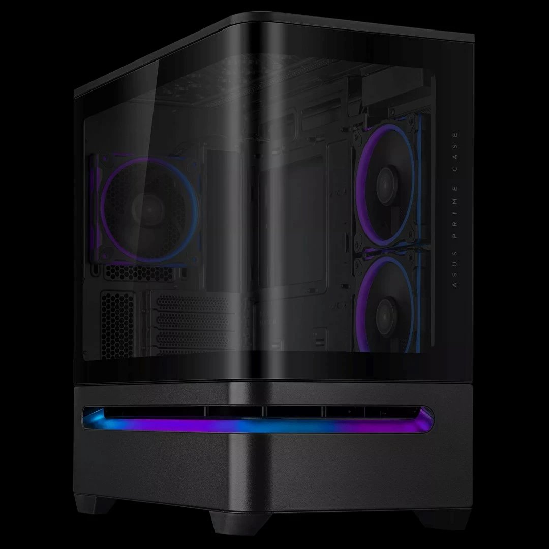 Kasë ASUS PRIME AP202 TG ARGB, e zezë