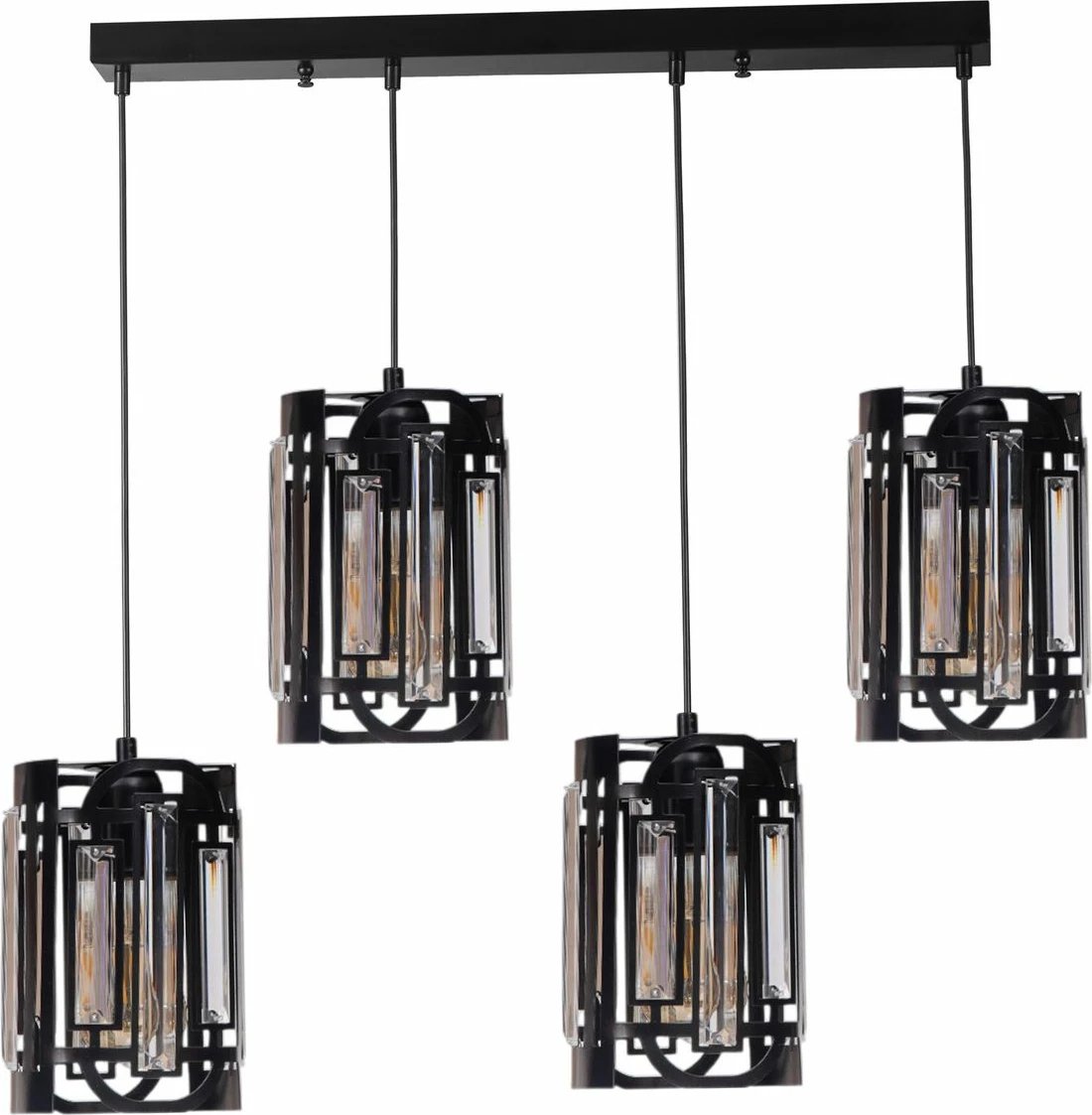 Llambë tavani Opviq, 9044-6, metal dhe xham, e zezë