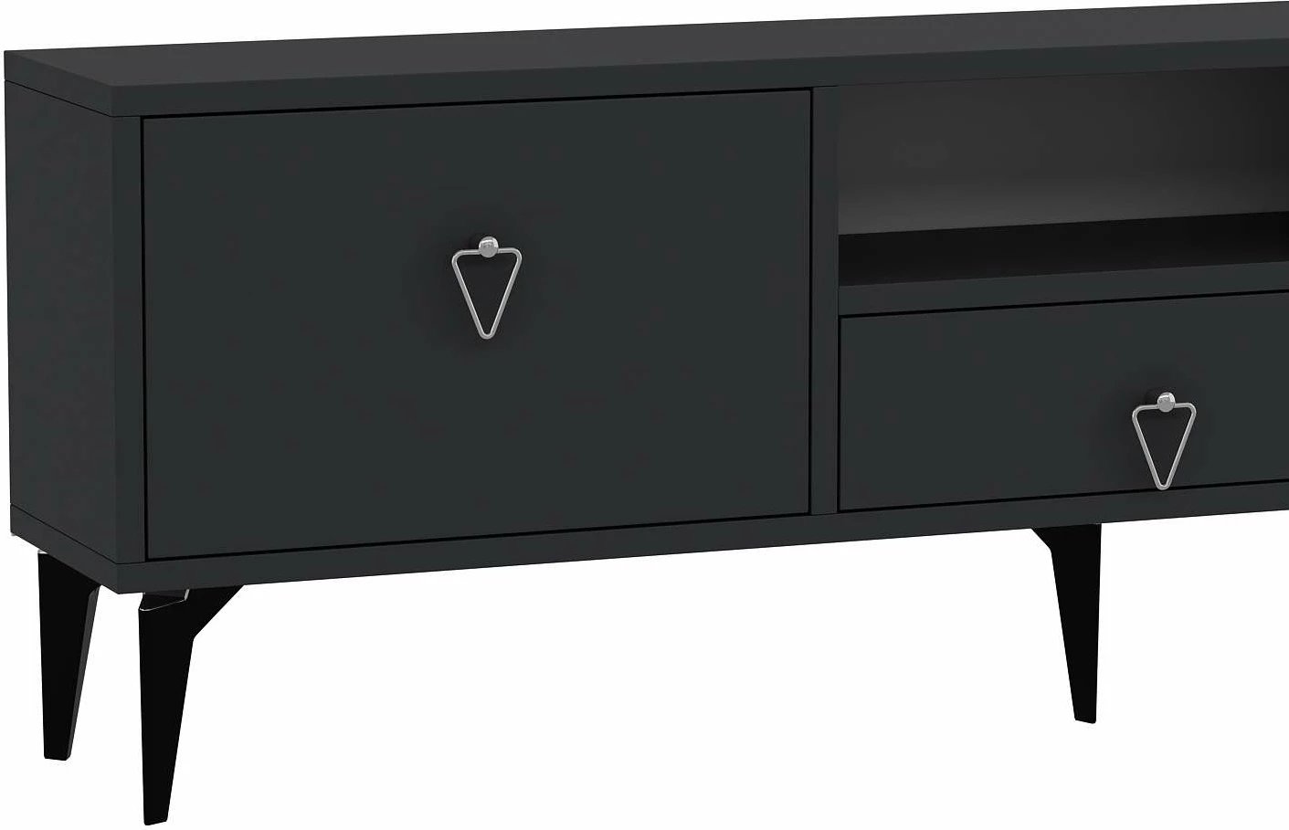 Komodë TV Skye Decor, 1302-DROP-1, antracit, argjend