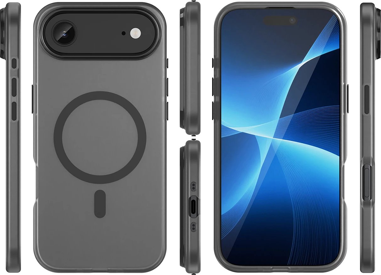 Mbështjellës Hurtel për iPhone 17 Air, MagSafe, TPU/PC, i zi (matte)
