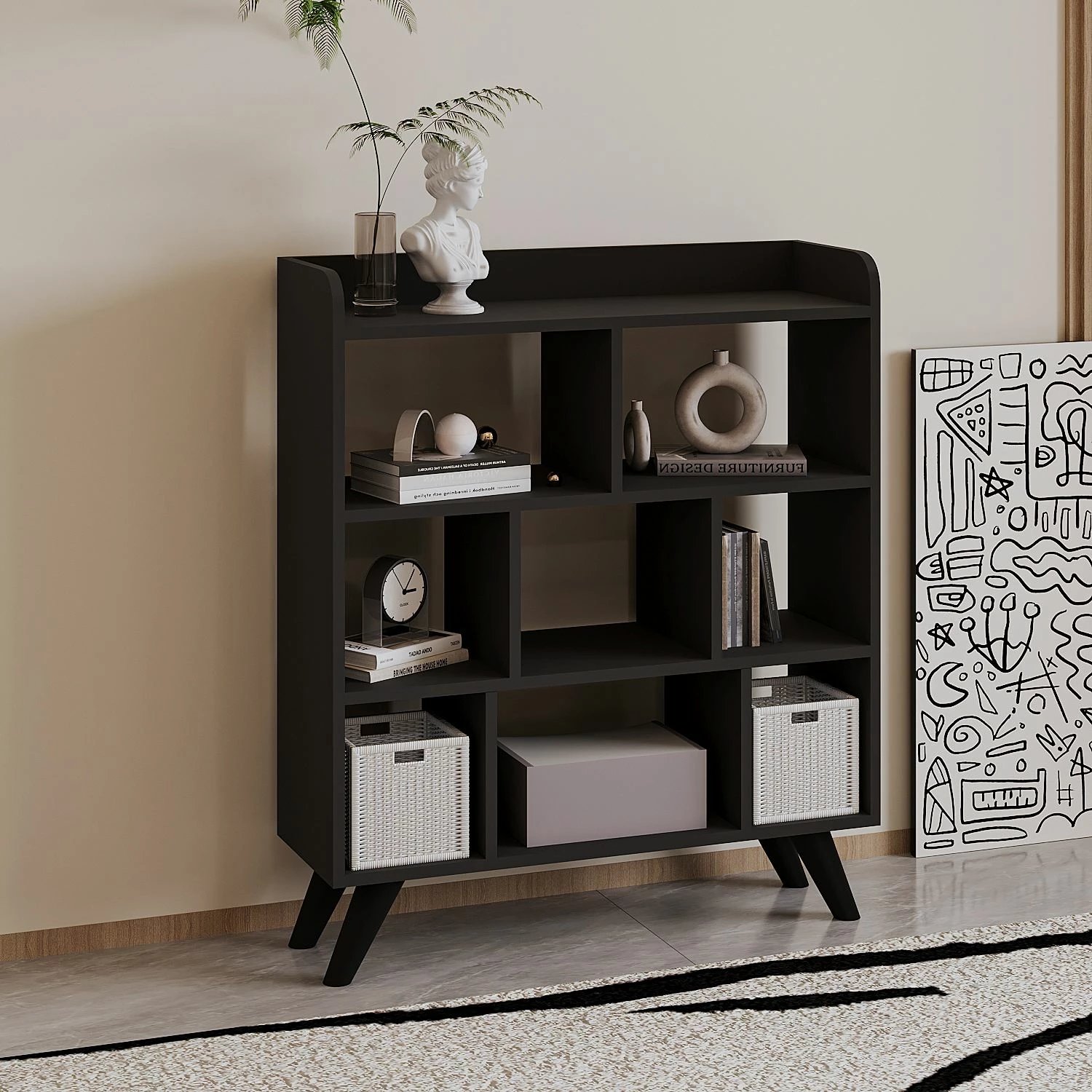 Raft librash, ngjyrë antracit, Skye Decor, Florida