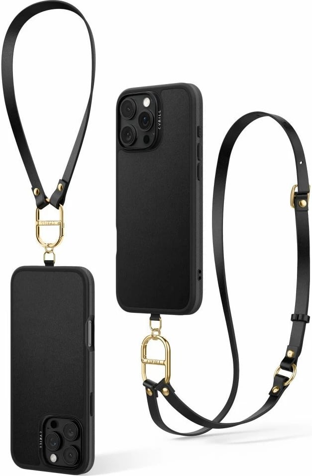 Mbështjellës Spigen Cyrill Classic Charm MagSafe për iPhone 16 Pro Max, i zi, me rrip