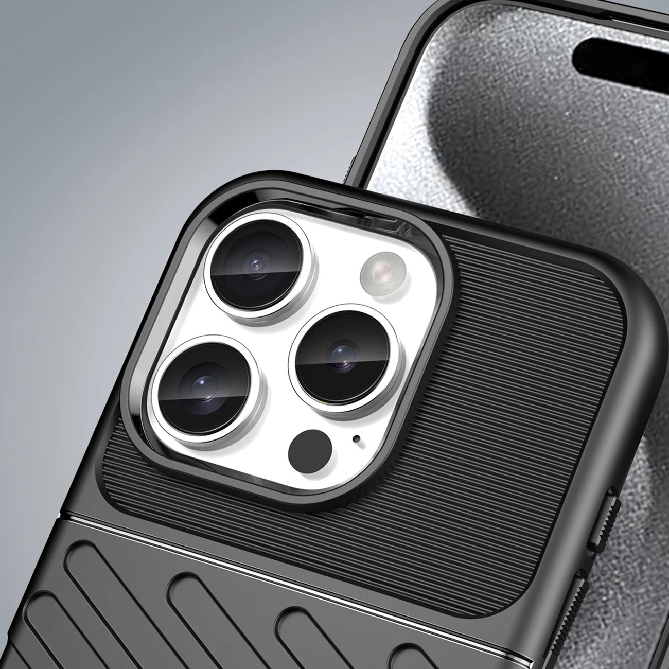 Mbështjellës Hurtel Thunder Case për iPhone 16 Pro Max, TPU, i zi