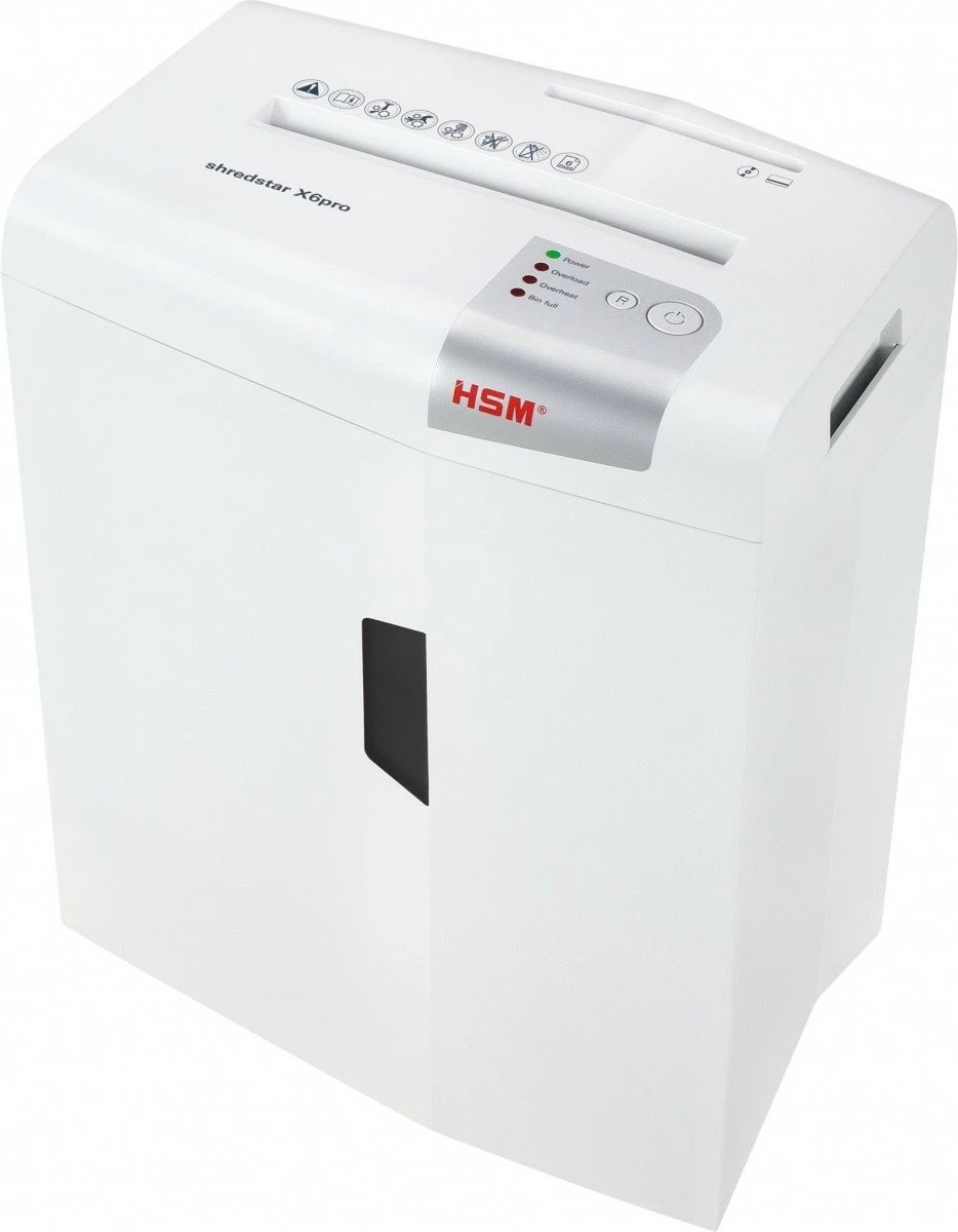 Makineri shkatërruese dokumentesh HSM Shredstar X6pro cc2x15, 20L, e bardhë