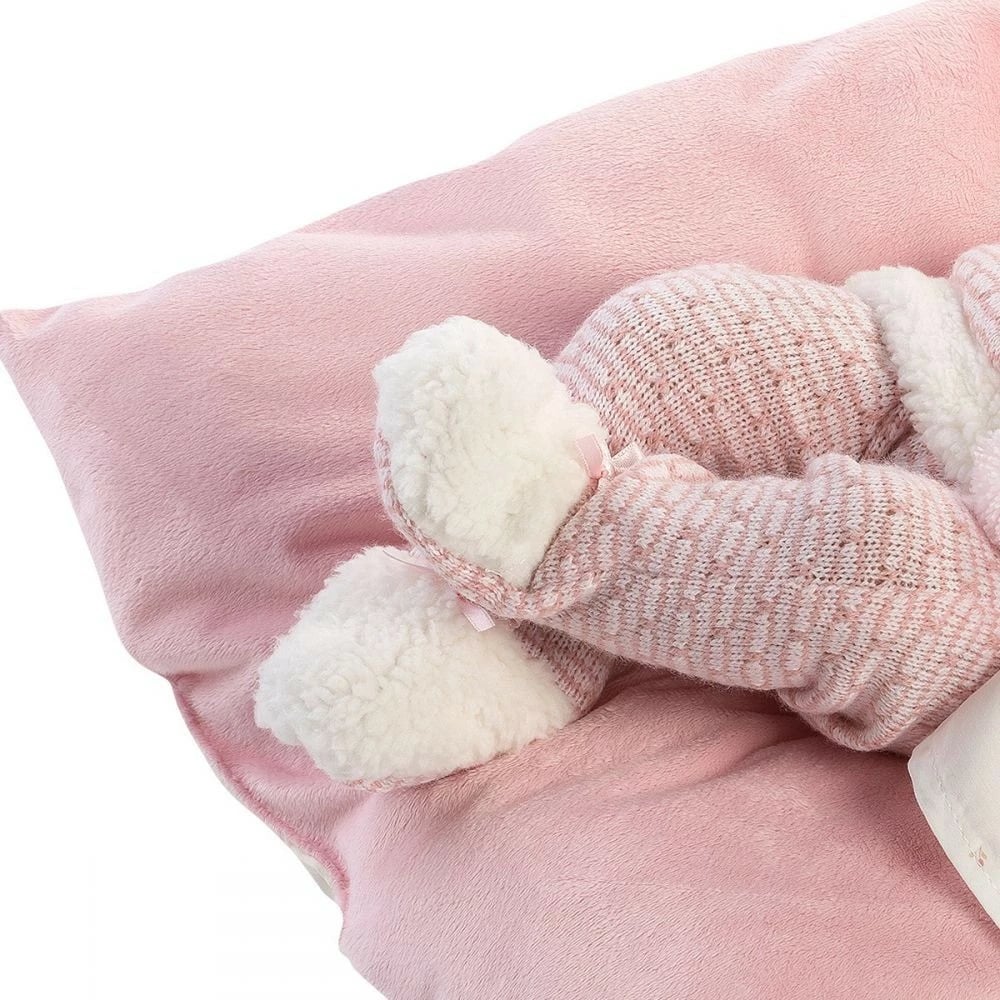 Kukull bebe Llorens Nica, 40 cm, me batanije, rozë