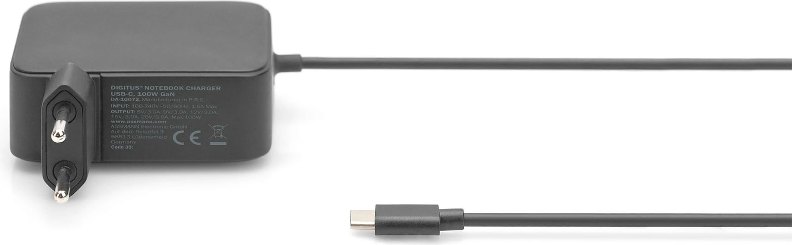 Karikues universal Digitus 100W USB-C, GaN, i zi