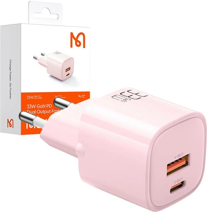 Karikues Mcdodo CH-0156 GaN 33W, USB-C, USB-A, rozë