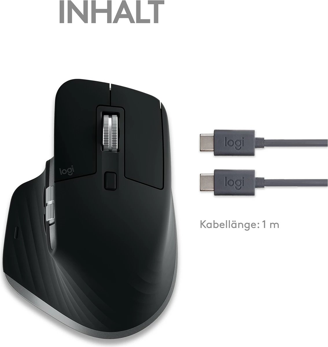 Maus Logitech MX Master 3S për Mac, Wireless, 8000 DPI, E zezë, Argjendtë