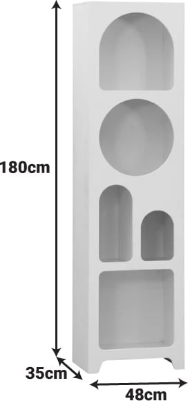 Raft librash Emersi, MDF, ngjyrë e bardhë, 48x35x180cm