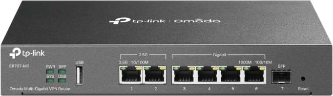 Router VPN multi-gigabit TP-Link ER707-M2 porta 2.5G dhe Gigabit Omada