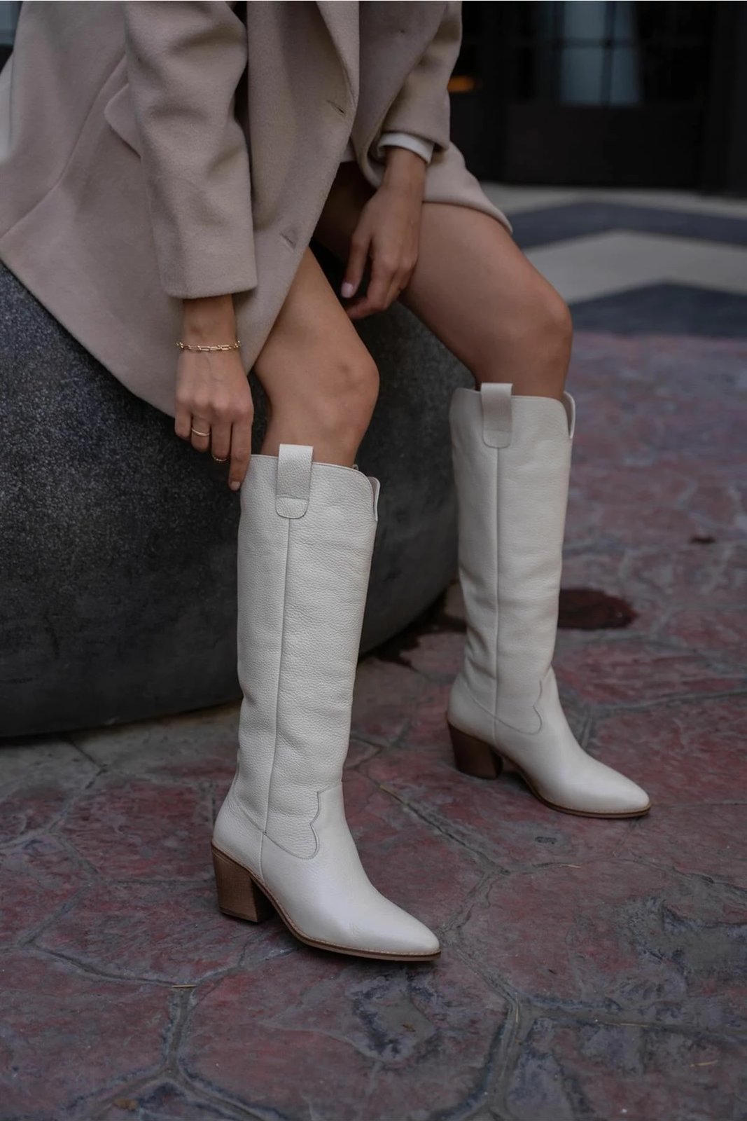 Çizme lëkure për gra, Jumeon, ngjyrë bezhë, MK1350123SFT10-01