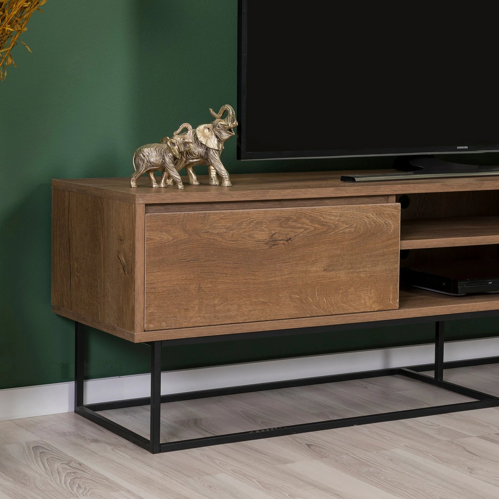 Set mobiljesh për dhomë dite Skye Decor, Laxus Takım 8, ngjyrë arre dhe e zezë