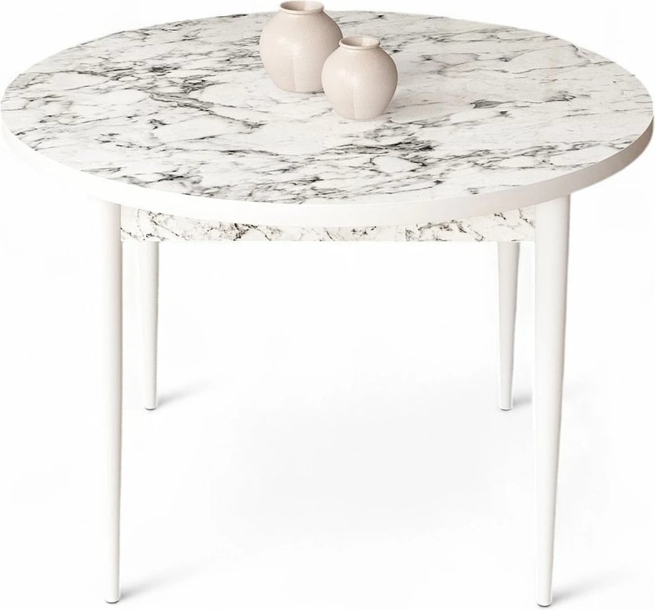 Tavolinë ngrënieje Hanah Home, Tor, mermer i bardhë, e bardhë
