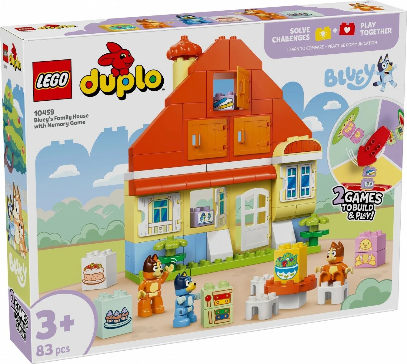 Set ndërtimi LEGO DUPLO Bluey Family House me lojë memorieje, 83 pjesë