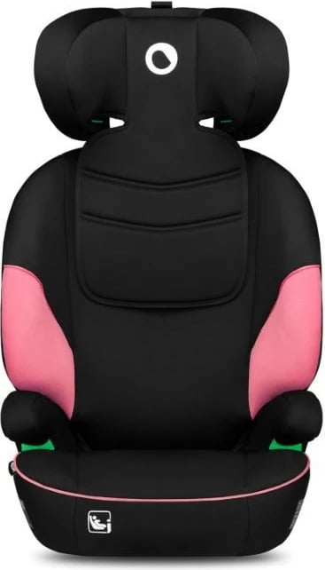 Ulëse makine Lionelo Lars i-Size për fëmijë, 100-150 cm, 15-36 kg, e zezë/rozë