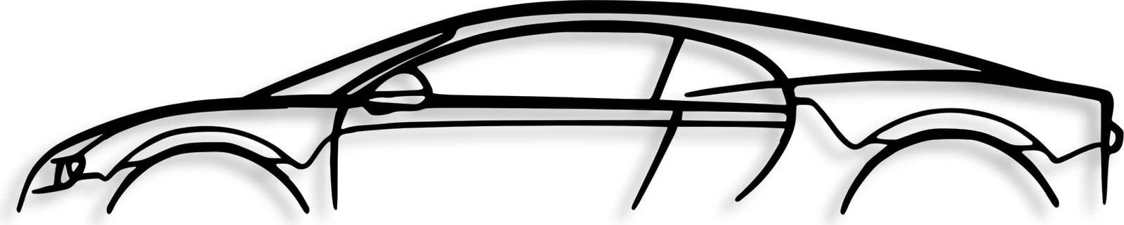 Aksesor dekorativ metalik për mur, siluetë Bugatti Veyron, Wallity