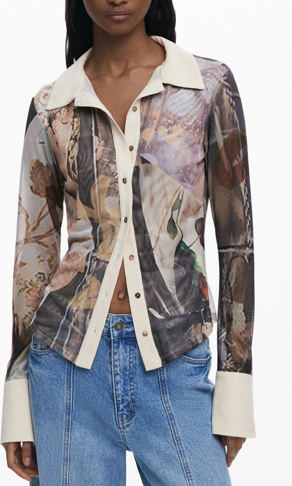 Këmishë për femra DESIGUAL EYRE, bezhë