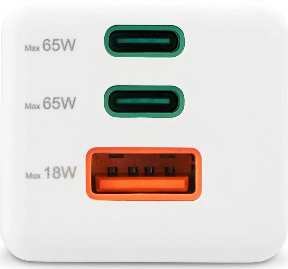 Karikues Hama mini GaN 65W PD/QC 2x USB-C, 1x USB-A, bardhë