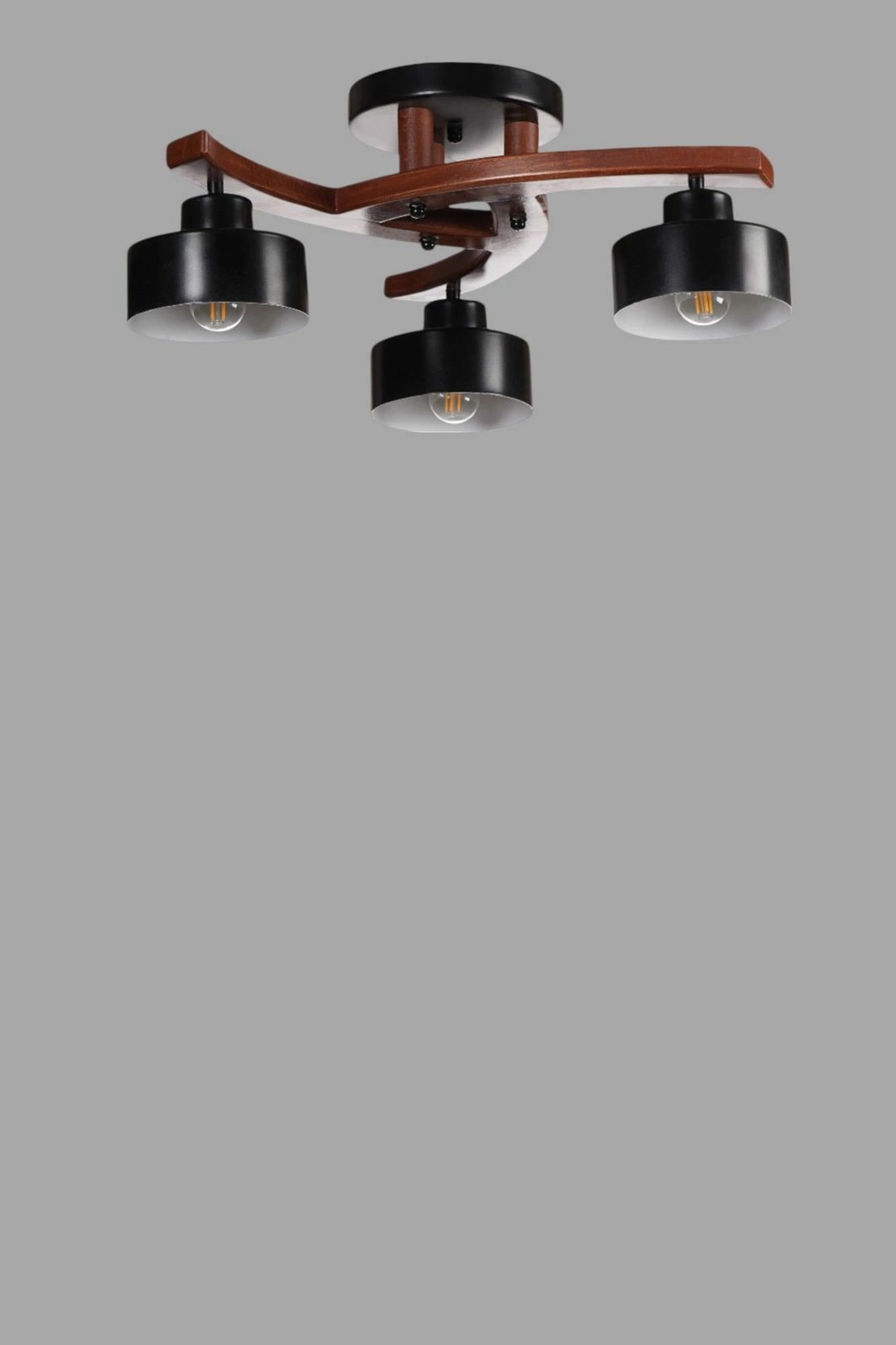 Llambë tavani Opviq, 9002-7, metal, ngjyrë e zezë dhe arre