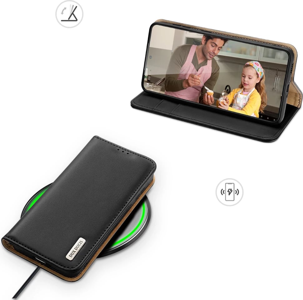 Mbështjellës Dux Ducis Hivo për Samsung Galaxy S22+, lëkurë natyrale, me xhepa, i zi Mbështjellës Dux Ducis Hivo për Samsung Galaxy S22+, lëkurë natyrale, me xhepa, i zi