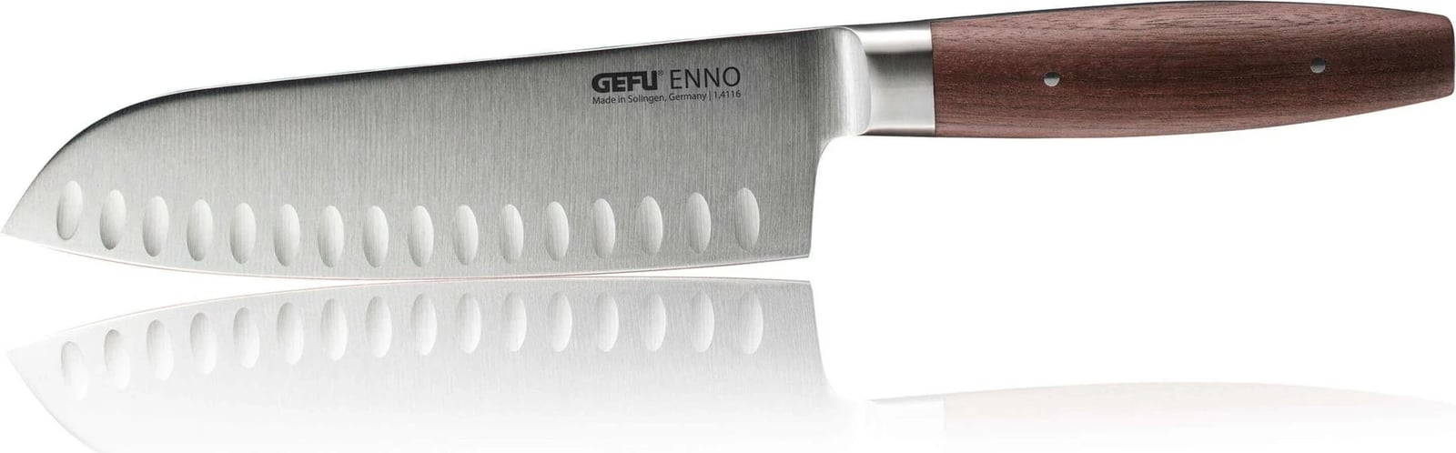 Thikë Santoku GEFU ENNO me Grooves, 18 cm