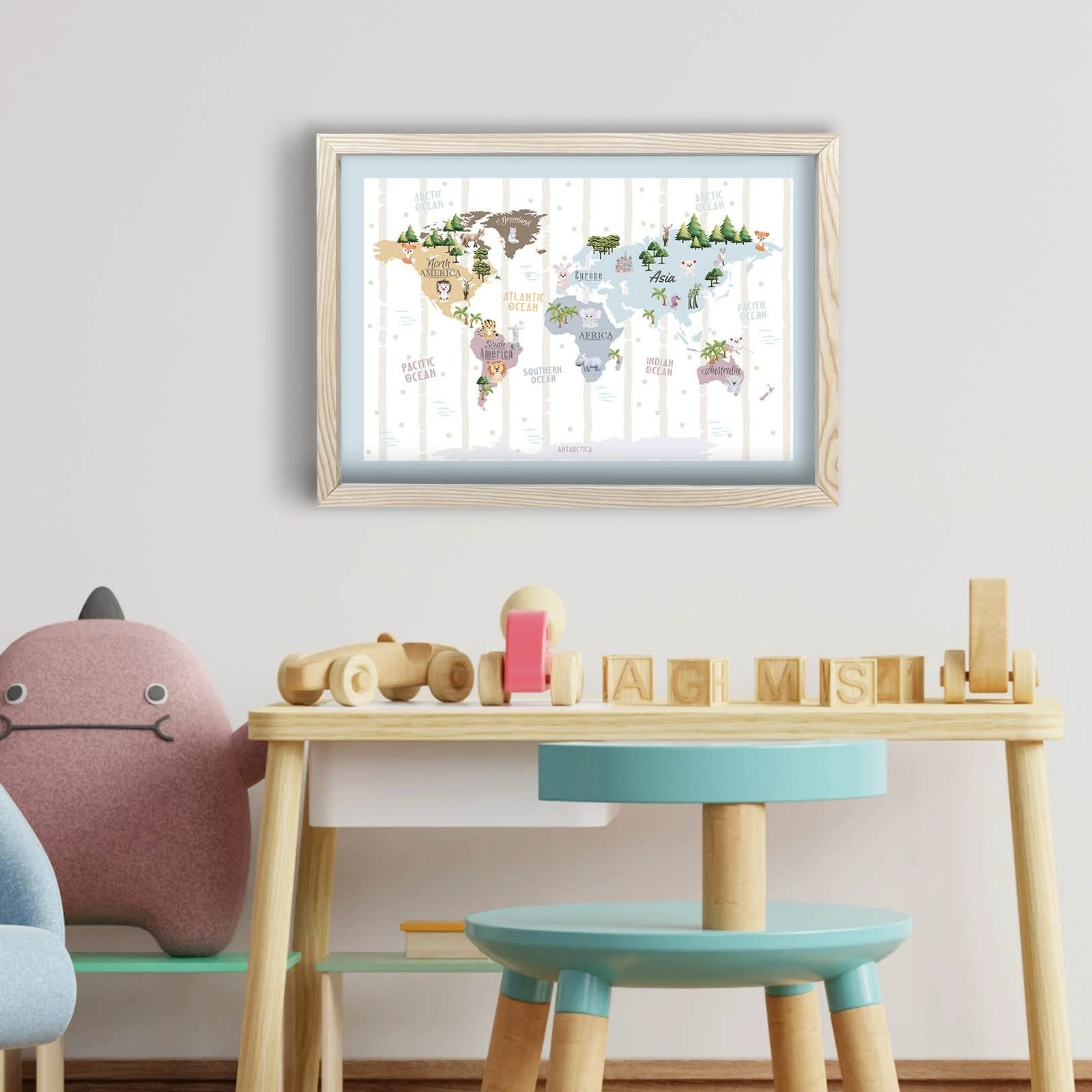 Pikturë dekorative me kornizë MDF, Wallity, shumëngjyrëshe, 38x53cm