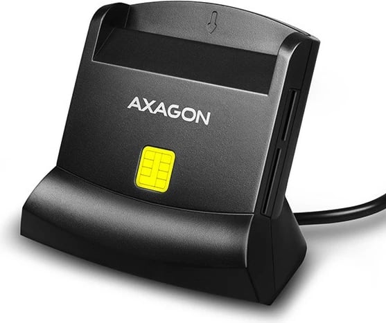 Lexues kartelash AXAGON CRE-SM2, USB 2.0, për ID, SD, microSD, SIM, i zi