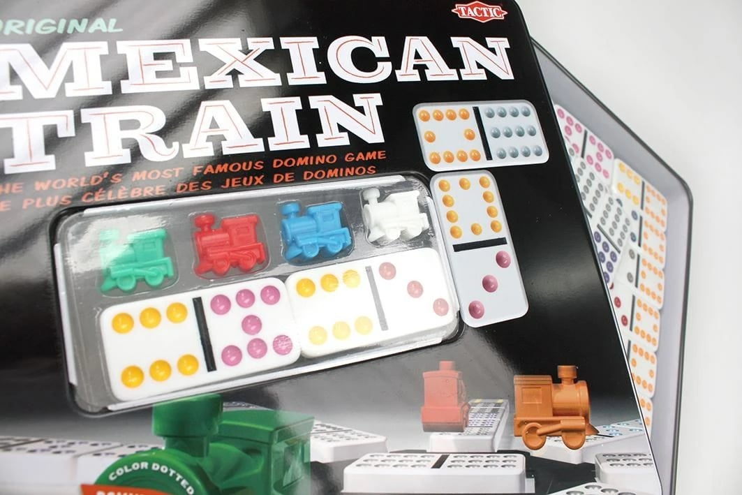 Lojë domino Tactic Mexican Train, në kuti metali