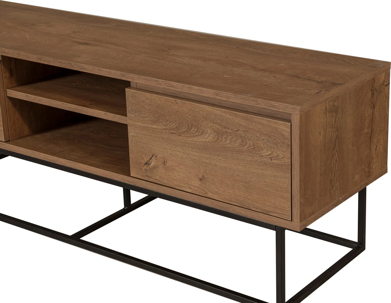 Set mobiljesh për dhomë dite, Skye Decor, Laxus Takım 5, ngjyrë arre dhe e zezë