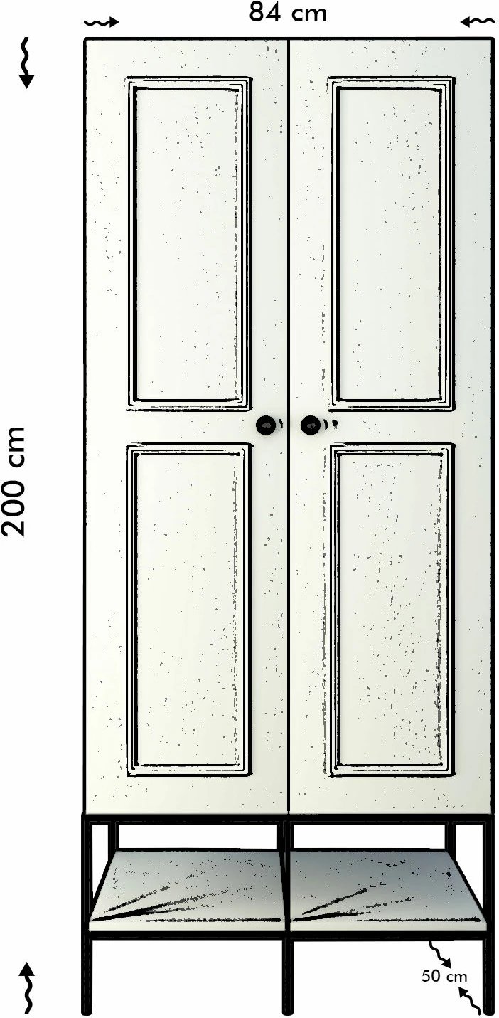 Dollap Hanah Home, Martin 2, i bardhë, i zi, ari