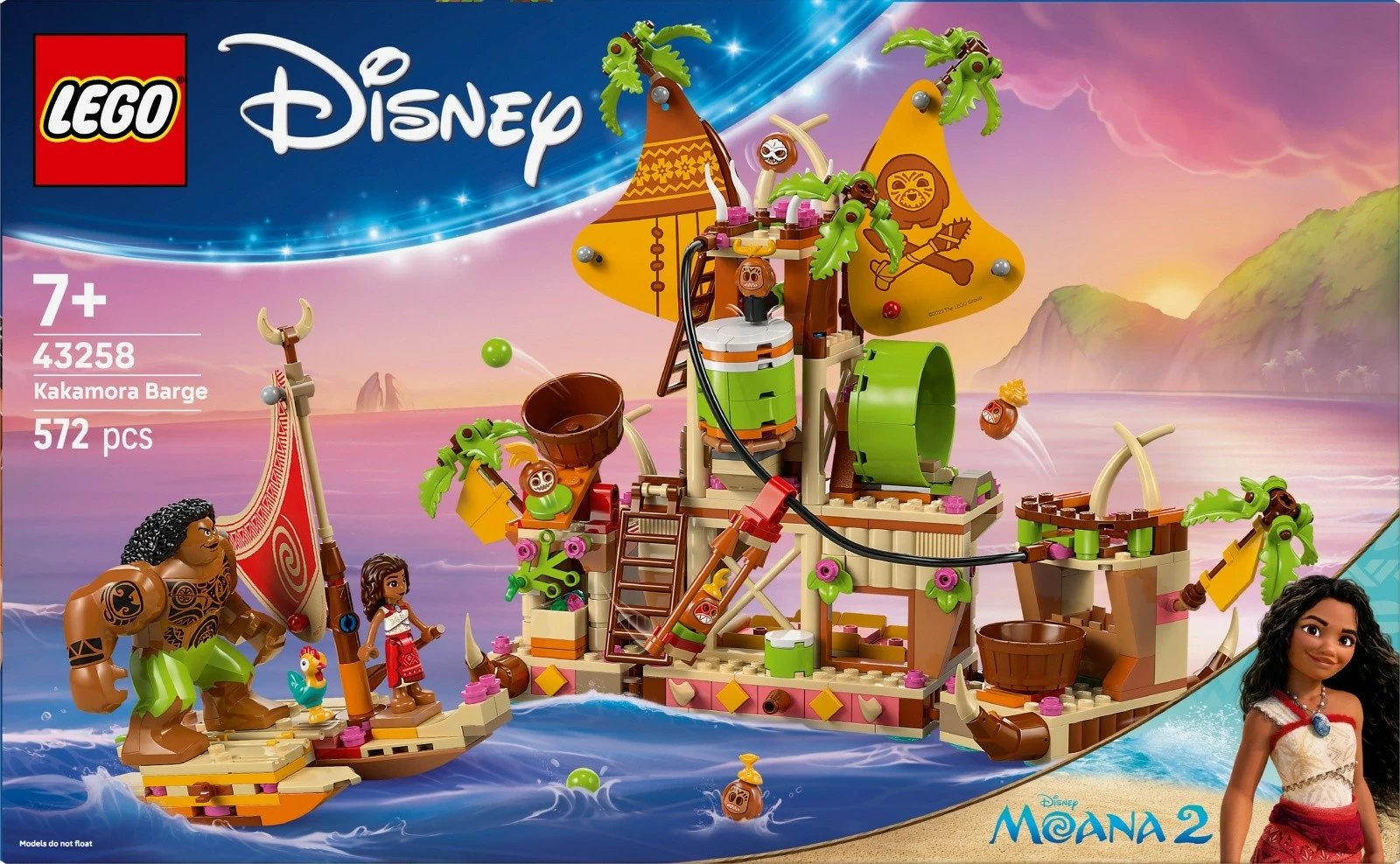 Set LEGO Disney Moana's Boat 43258, 572 pjesë, për fëmijë, shumëngjyrësh