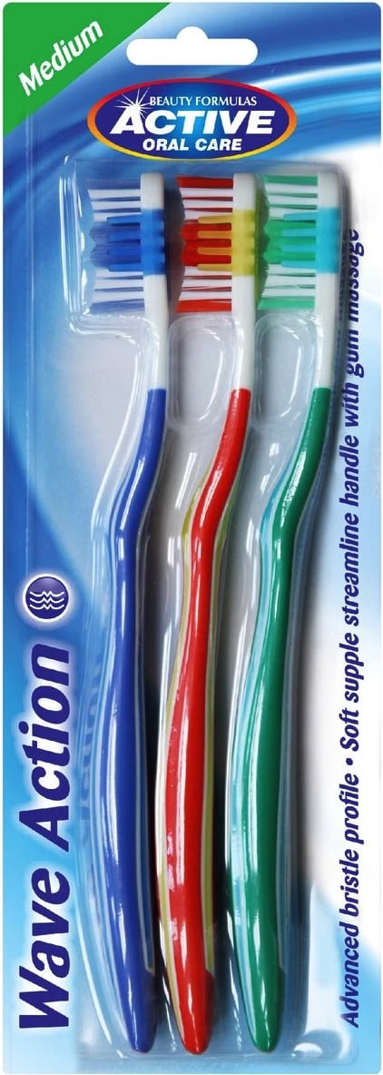 Furçë dhëmbësh Active Oral Care Wave Action Medium 3 copë Furçë dhëmbësh Active Oral Care Wave Action Medium 3 copë