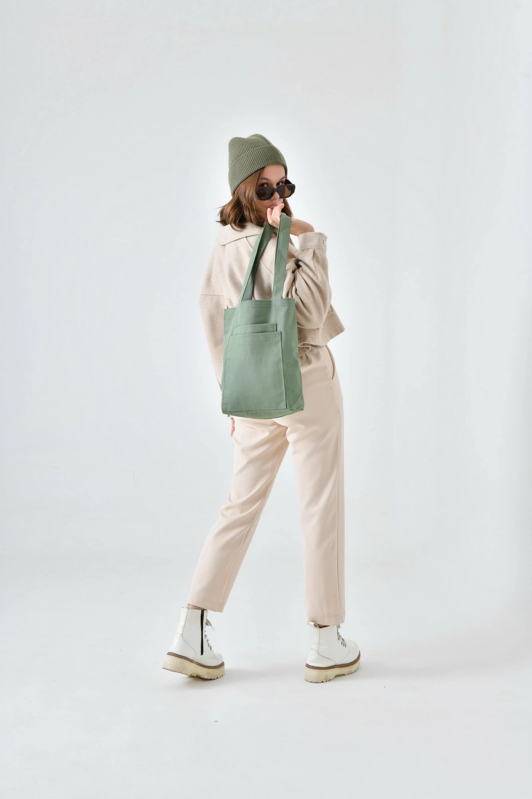 Çantë tote, ngjyrë mint, Zoozie Bags, 2117