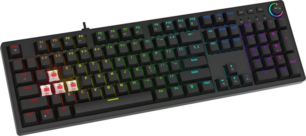 Tastierë mekanike gaming SAVIO STYX BLUE, RGB, Outemu Blue, Full-size, e zezë