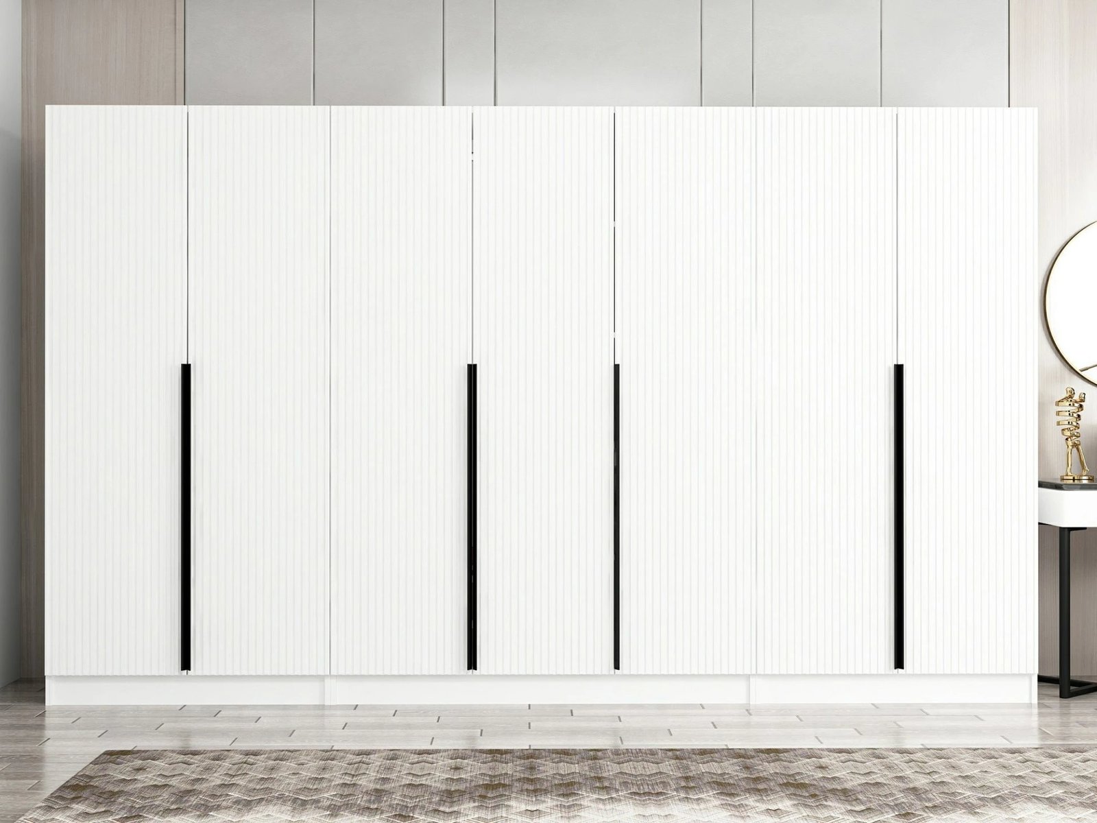 Dollap i madh për rroba, ngjyrë e bardhë, Skye Decor Kale Plus, 315x210x52 cm