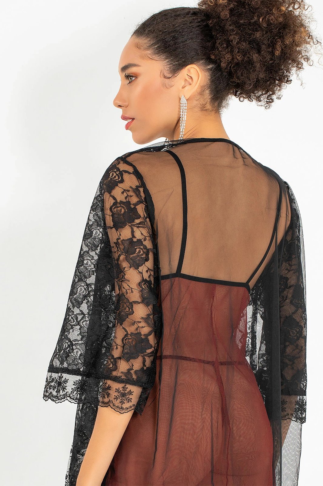 Babydoll Jumeon, ngjyrë e kuqe kafe, 2 copë, 011-008002