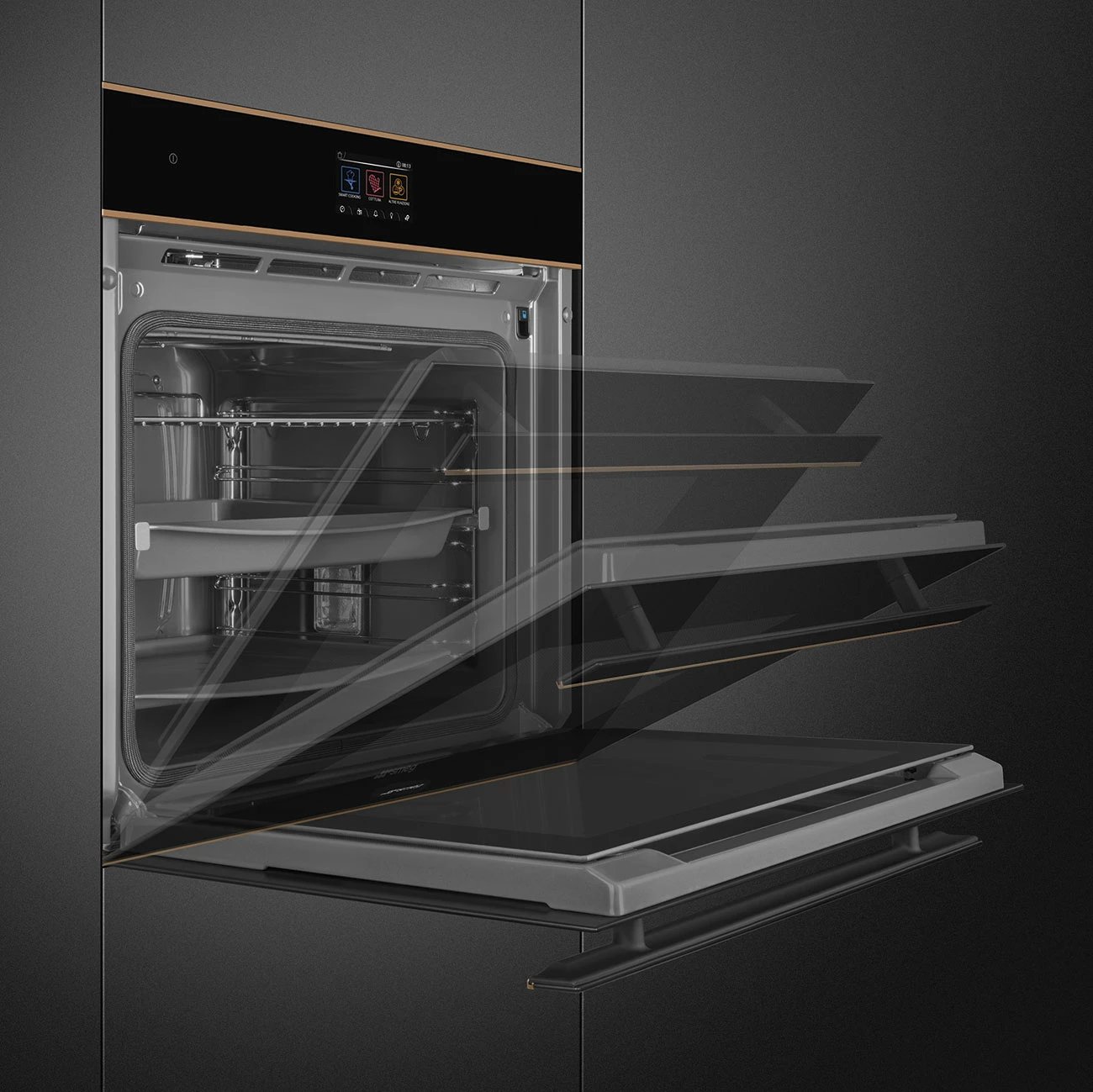 Furrë Dolce Stil Novo SMEG SOP6604S2PNR, 68 L, e zezë