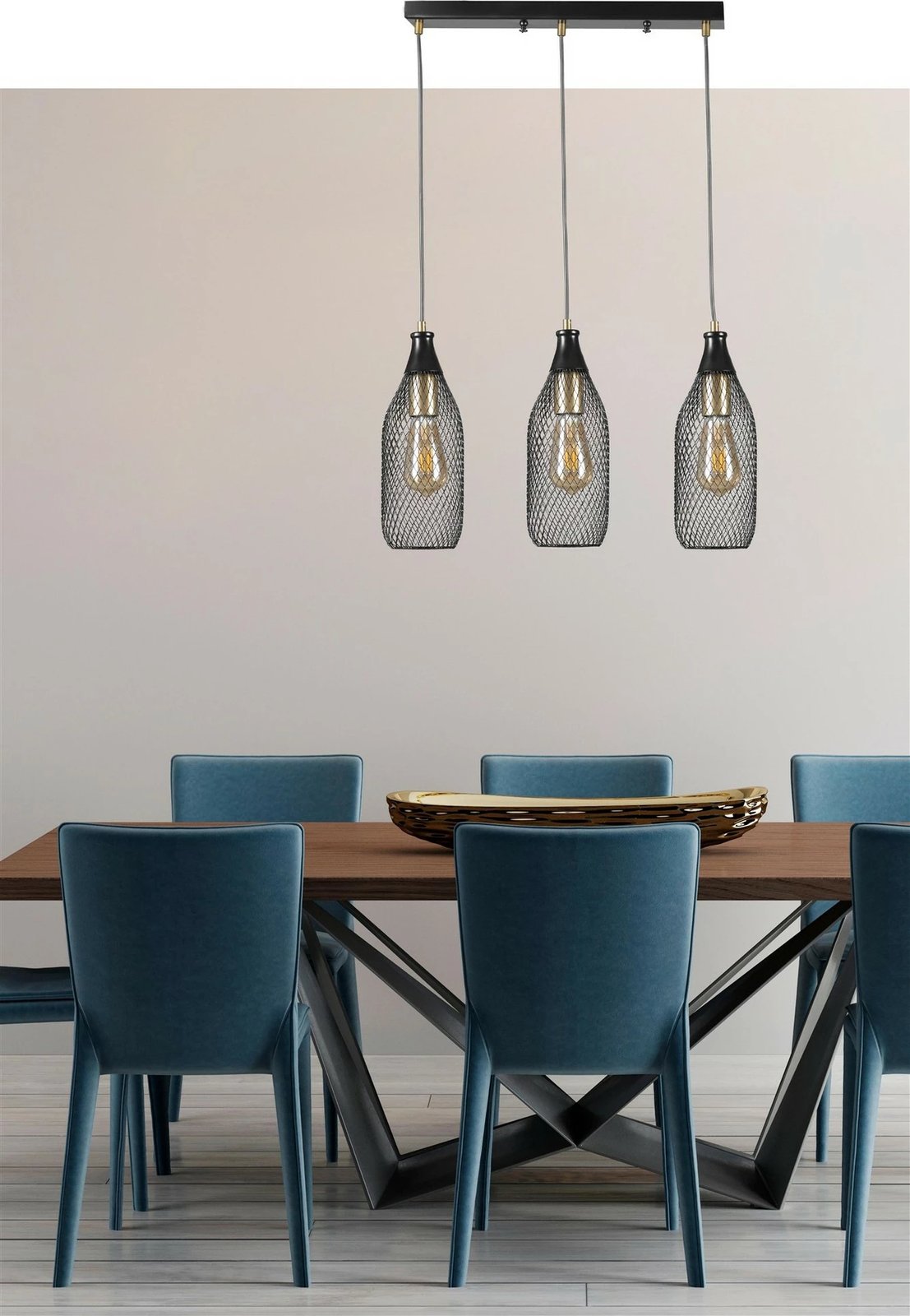 Llambë tavani Opviq Rio, 3 pjesë, e zezë, varëse