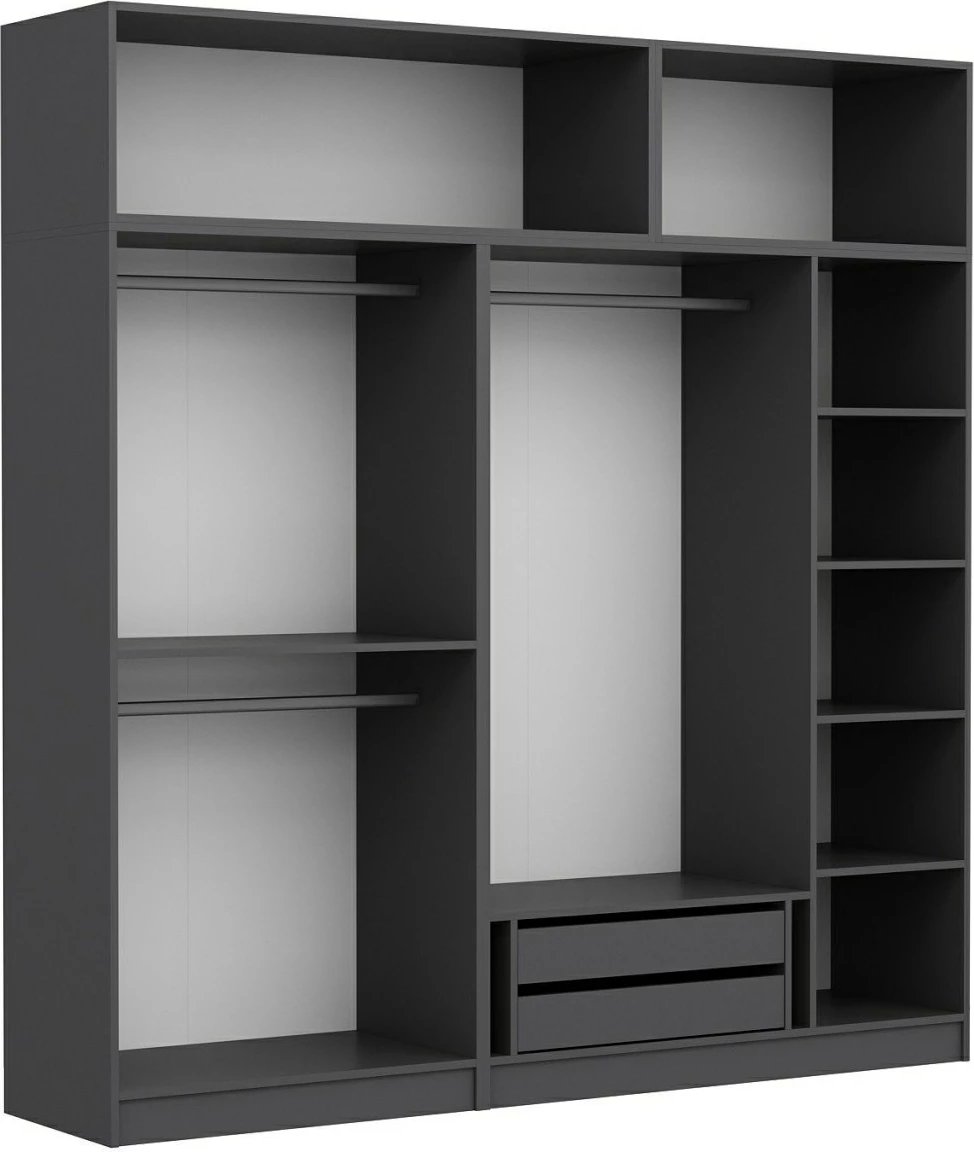 Dollap garderobe, ngjyrë dore, Skye Decor, 225x235x52cm, 9 pjesë