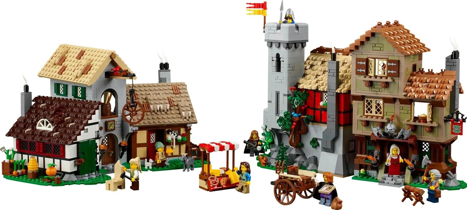 Set LEGO Medieval Town Square ICONS 10332, 8 minifigura